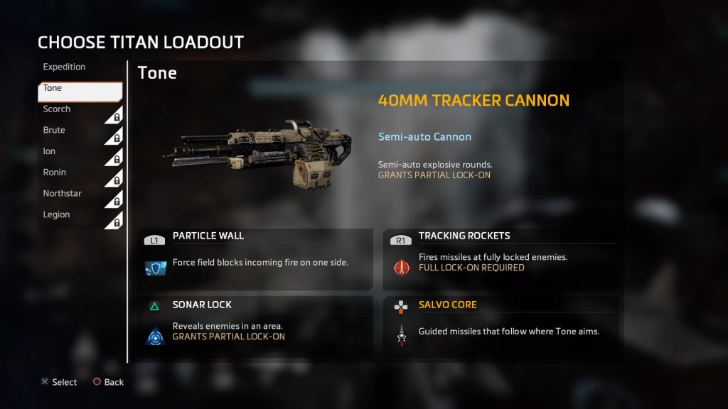 The available loadout that you can swap in the fly by press right on d-pad.