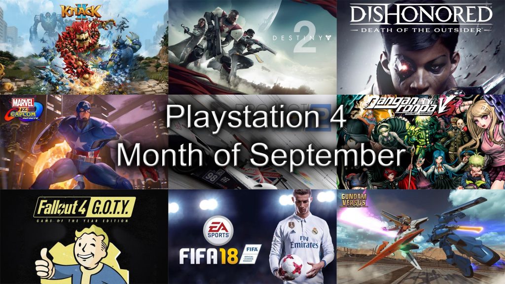 PlayStation 4 Month of September Game Releases