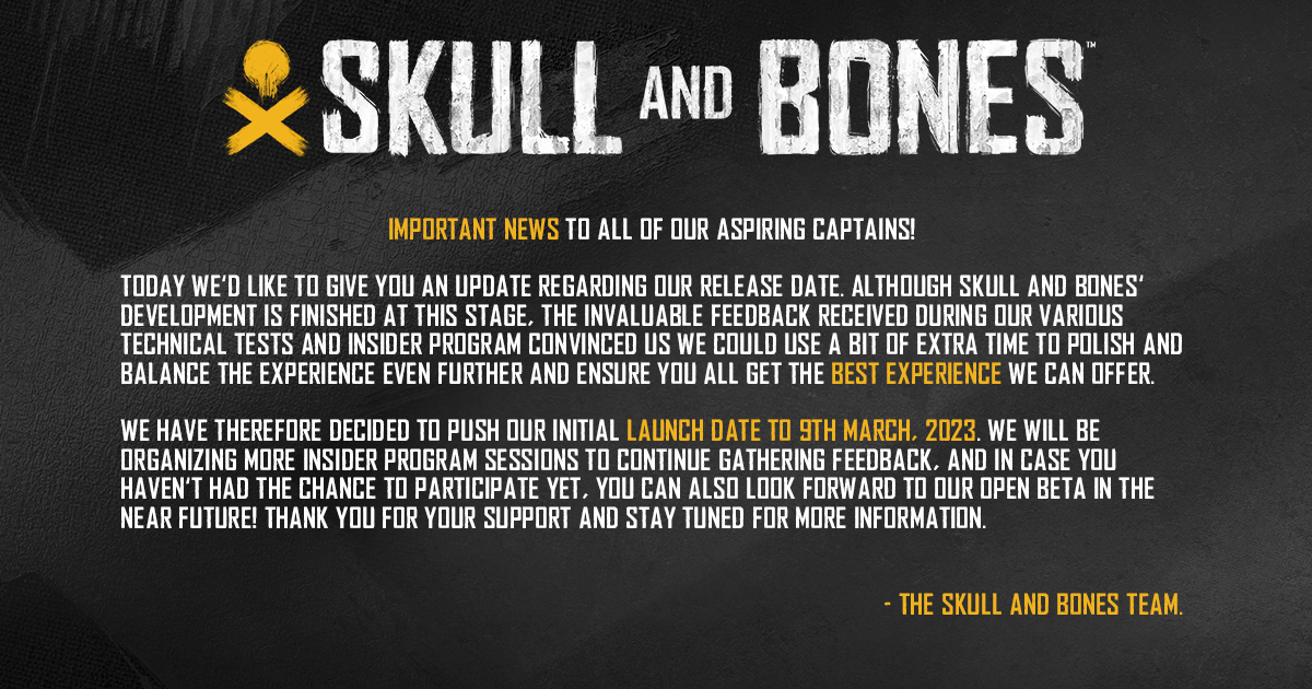 Após anos de espera, Skull and Bones vai FINALMENTE ganhar beta fechado;  confira data e como participar - SBT
