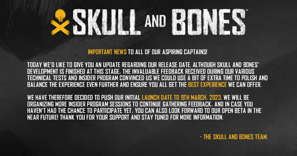 Skull & Bones Gets A New Release Window, Ubisoft Lineup Schedule Announced  - Game Informer